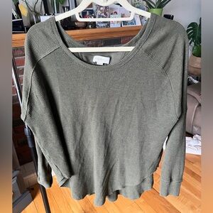 Golden by TNA Waffle Knit Long Sleeve Olive Size M